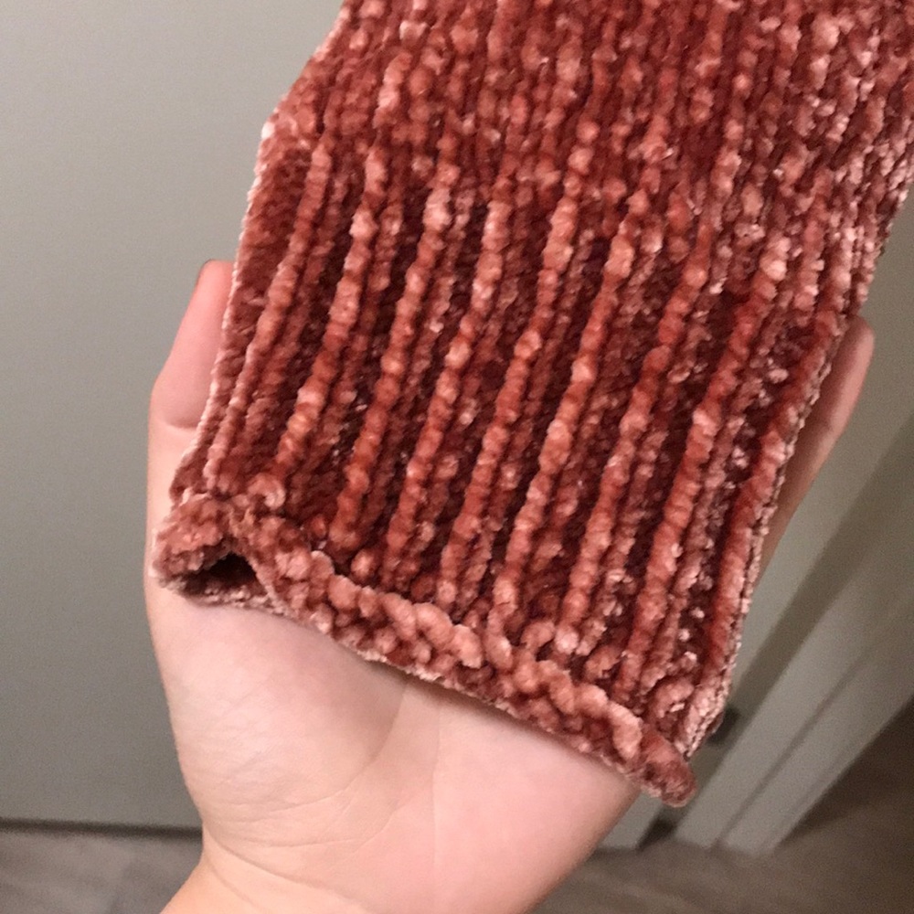 Zara knit velvet pink sweater, size s - Picture 3 of 4